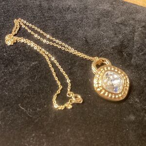 Goldtone Bezel Set Clear Crystal Necklace